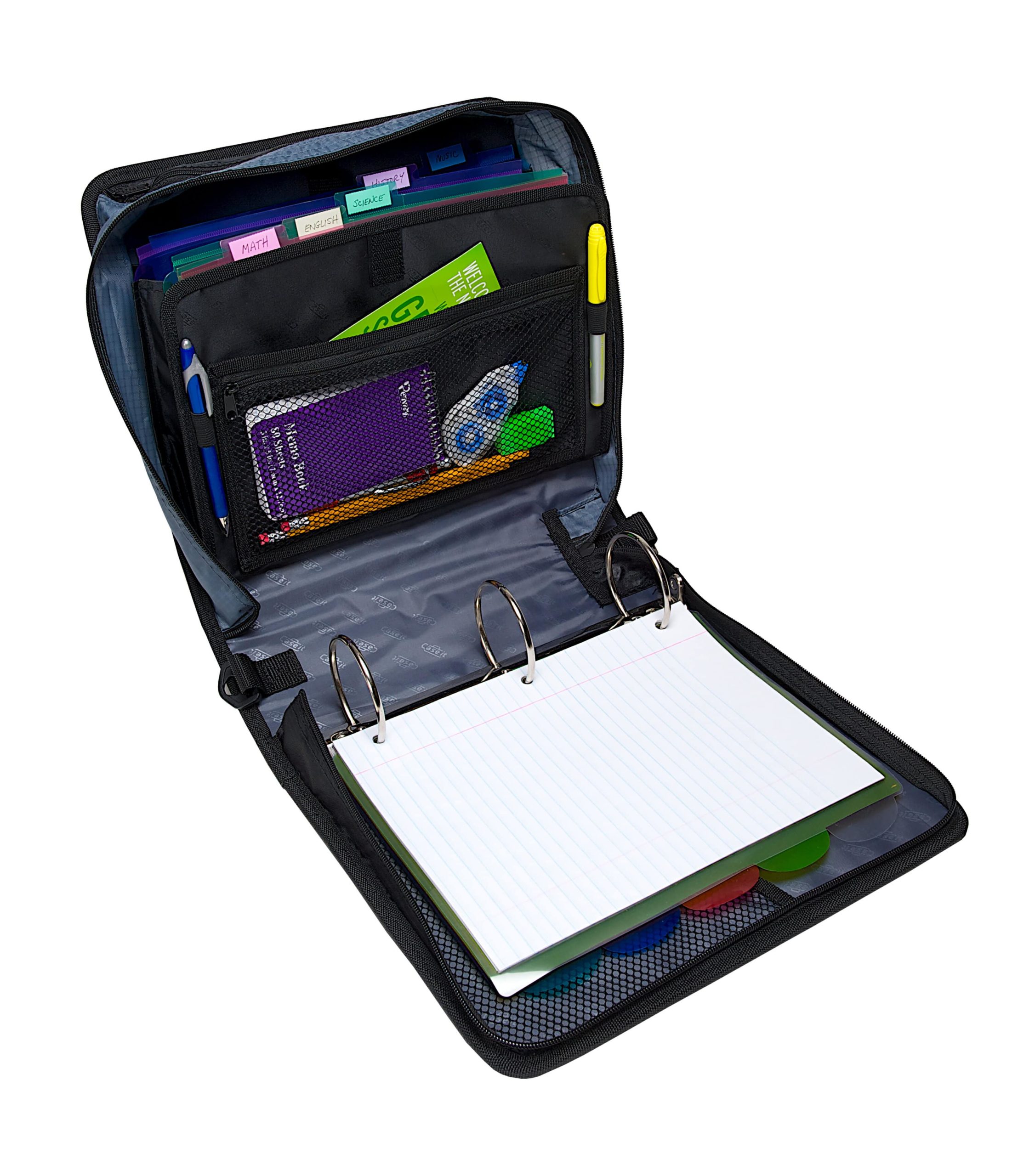 5 Color Expanding File W/ Strap Case It The Mighty Zip Tab Binder 3" Capacity 
