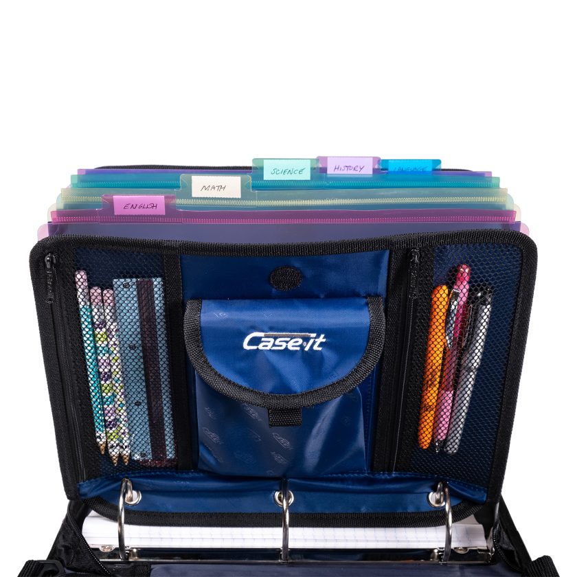 5 tab in binder upright with utensils
