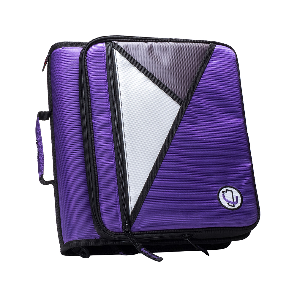 for sale online Case-it Universal 2-Inch 3-Ring Zipper Binder Holds 13 Inch Laptop Purple LT 
