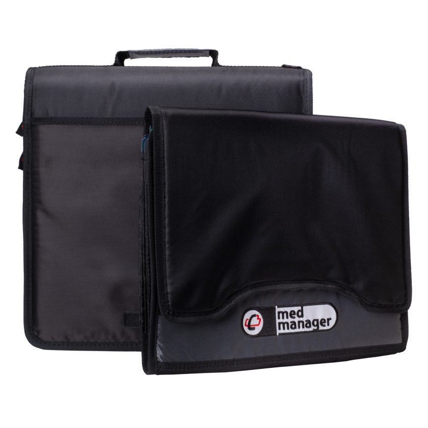 Large Insulated Medical Binder with Pill Organizer and 6-Pocket Folder
