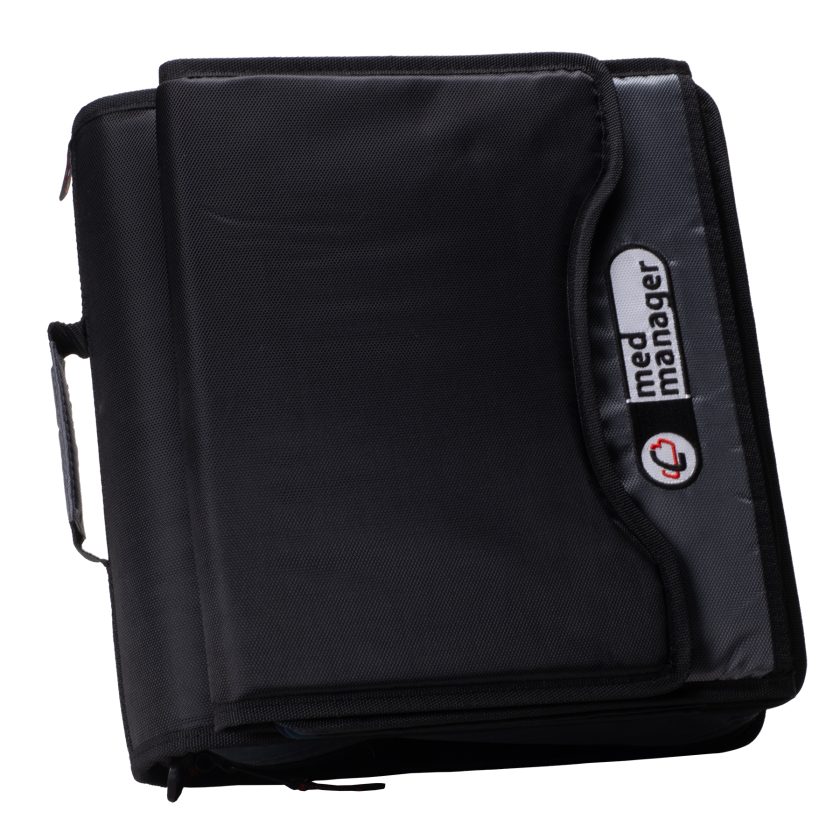 Large Insulated Medical Binder with Pill Organizer and 6-Pocket Folder
