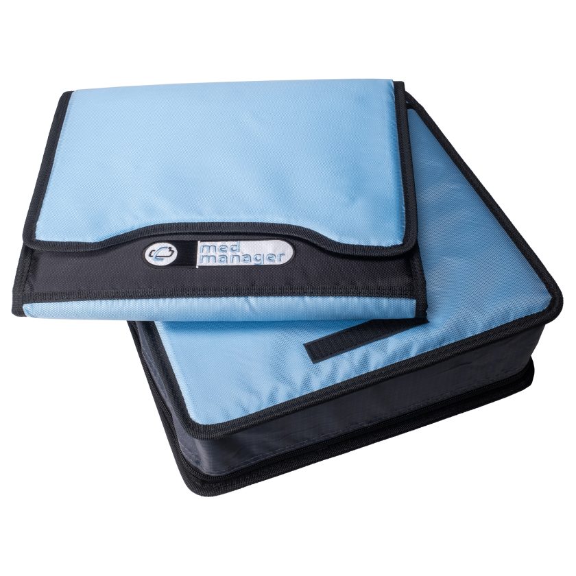 Large Insulated Medical Binder with Pill Organizer and 6-Pocket Folder