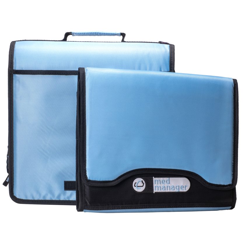 Large Insulated Medical Binder with Pill Organizer and 6-Pocket Folder