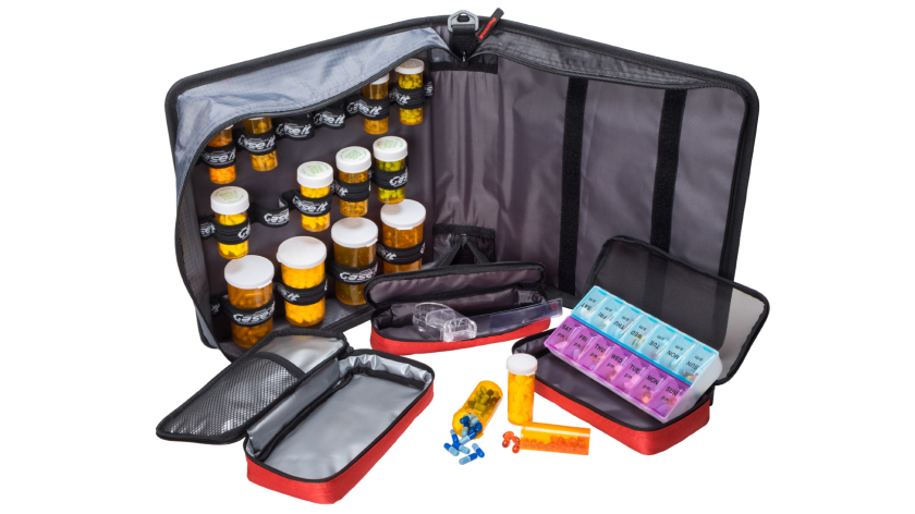 Large Insulated Medical Binder with Pill Organizer and 6-Pocket Folder