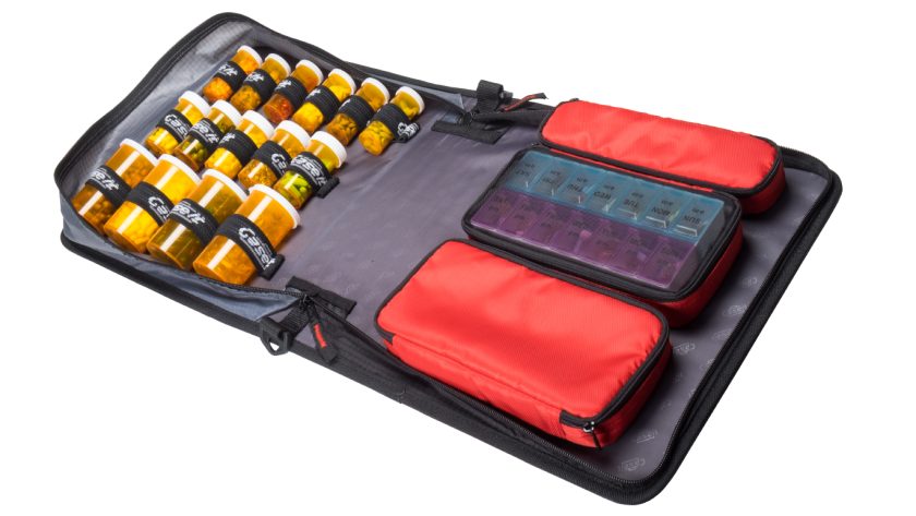 Large Insulated Medical Binder with Pill Organizer and 6-Pocket Folder