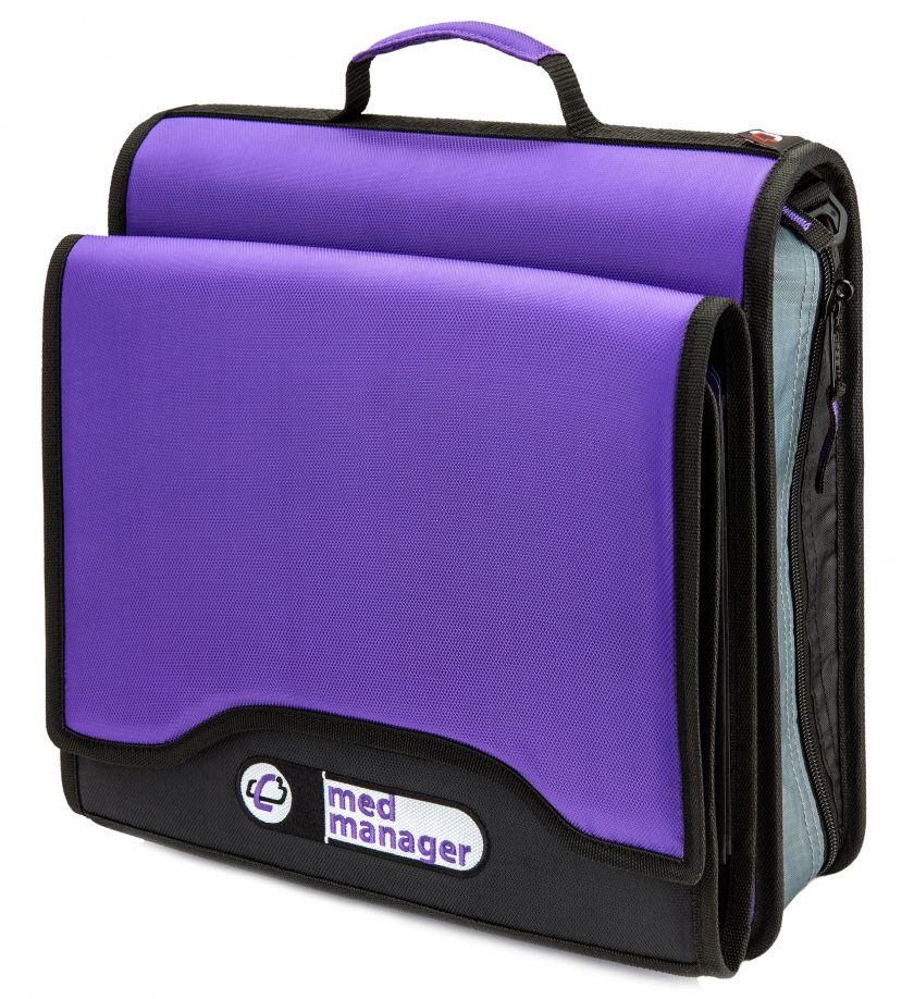 Large Insulated Medical Binder with Pill Organizer and 6-Pocket Folder