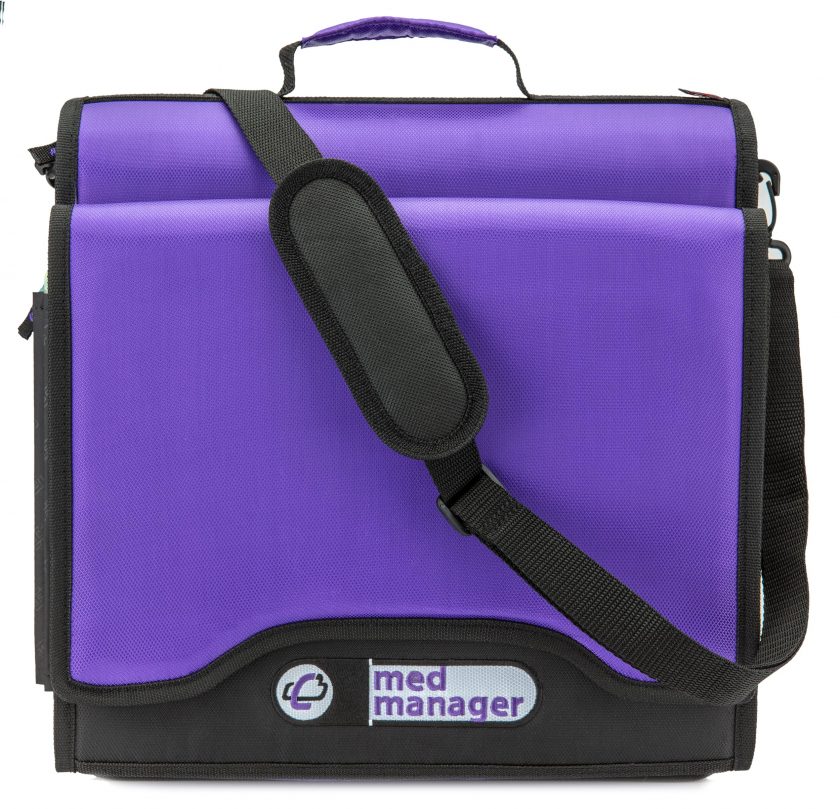 Large Insulated Medical Binder with Pill Organizer and 6-Pocket Folder