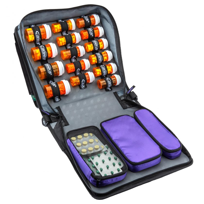 Large Insulated Medical Binder with Pill Organizer and 6-Pocket Folder
