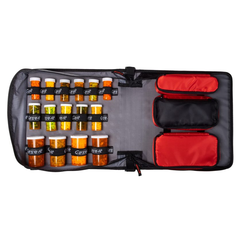 Large Insulated Medical Binder with Pill Organizer and 6-Pocket Folder
