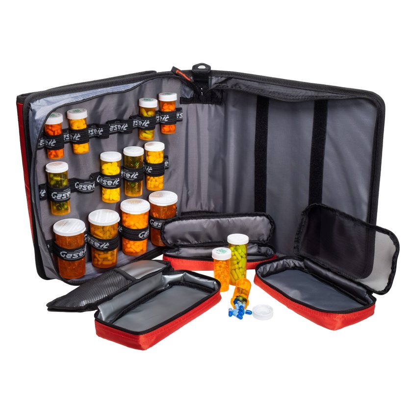 Large Insulated Medical Binder with Pill Organizer and 6-Pocket Folder