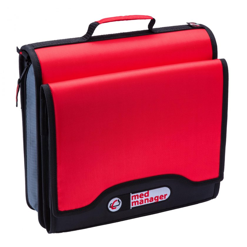 Large Insulated Medical Binder with Pill Organizer and 6-Pocket Folder