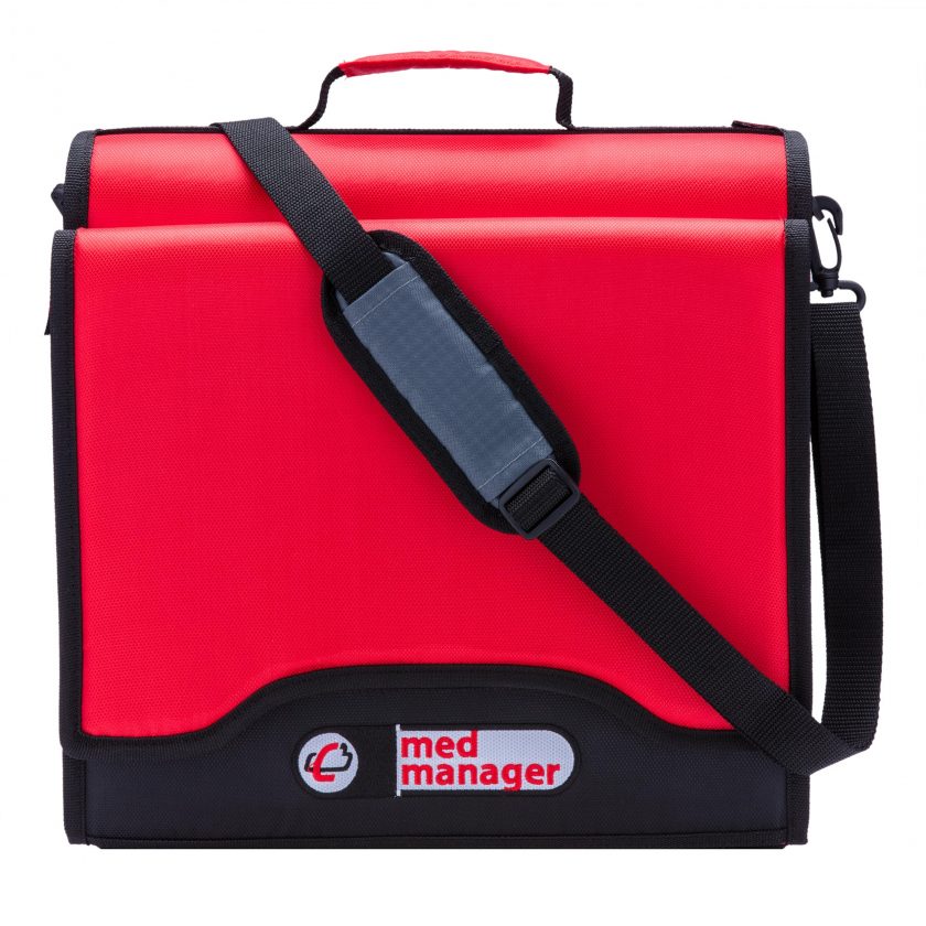 Large Insulated Medical Binder with Pill Organizer and 6-Pocket Folder