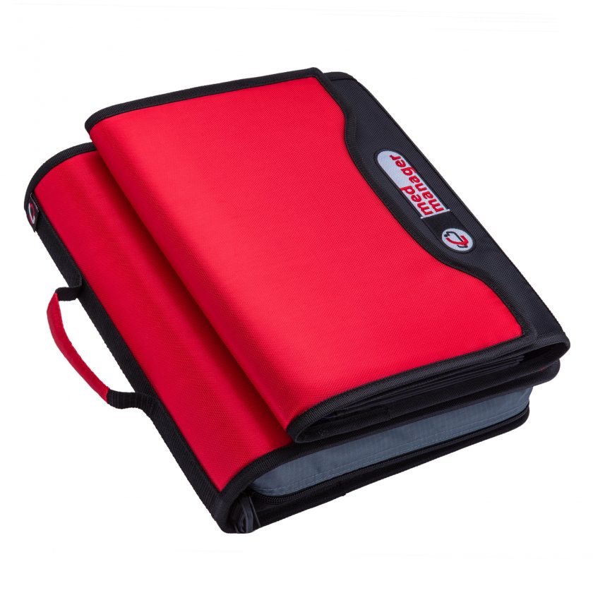 Large Insulated Medical Binder with Pill Organizer and 6-Pocket Folder